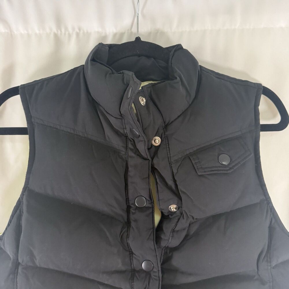 Gap Down Puffer Vest Women's XS Black Snap Front Turtleneck Sleeveless - Picture 2 of 9